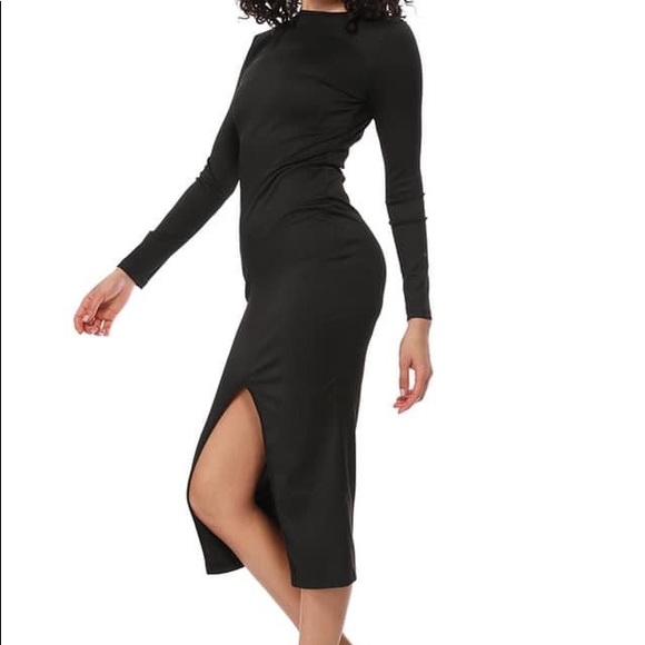 Midi dress with split - Picture 3 of 4